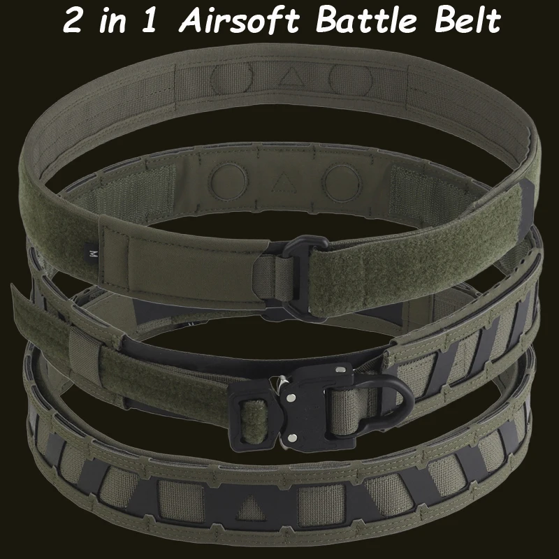 الادسنس حزام المعركة Agilit نمط في الهواء الطلق CS ميليتار التدريب أحزمة التكتيكية نظام مولي المغناطيسي 2 في 1 حزام خصر معدات الصيد #2