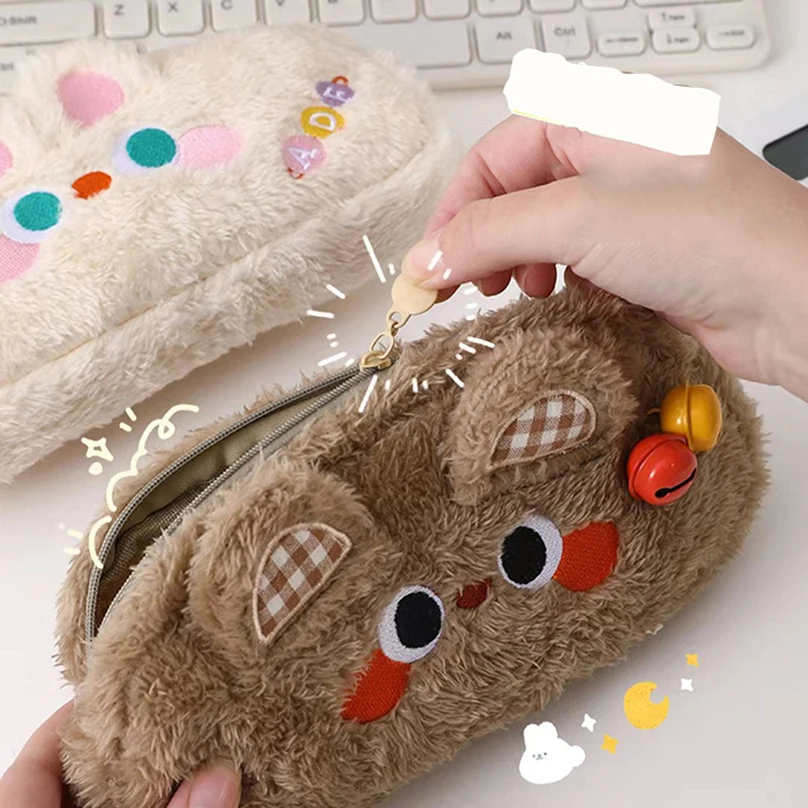 Cute Pencil Case Kawaii Stationery Pencilcase Estuche Escolar Plush School Supplies Pen Case Trousse Pencil Cases For Girls image 5