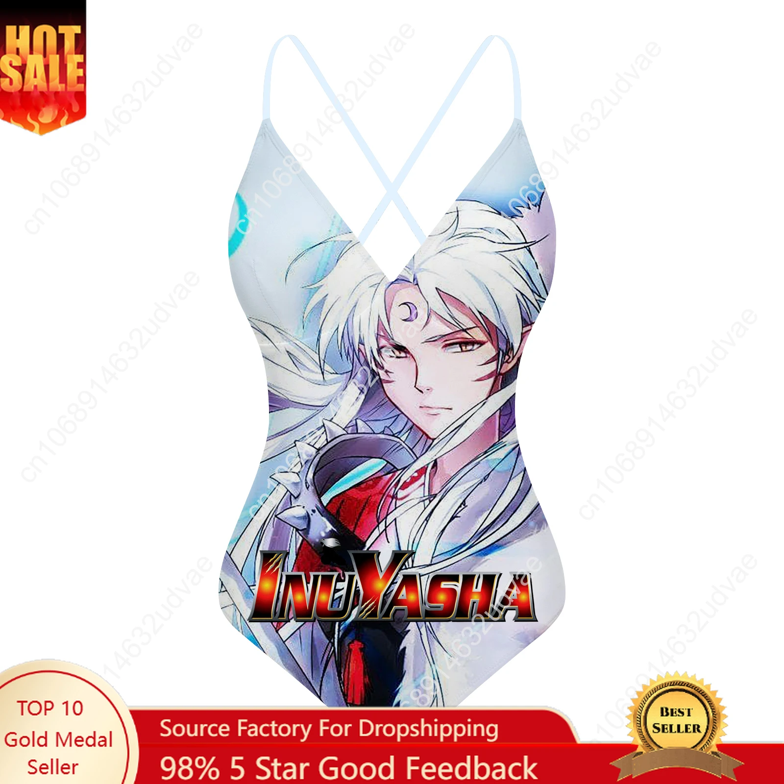 

Inuyasha Sesshomaru купальник с v-образным вырезом и лямкой на спине, женские купальные костюмы, персонализированное бикини, купальник для бассейна, пляжная одежда на заказ
