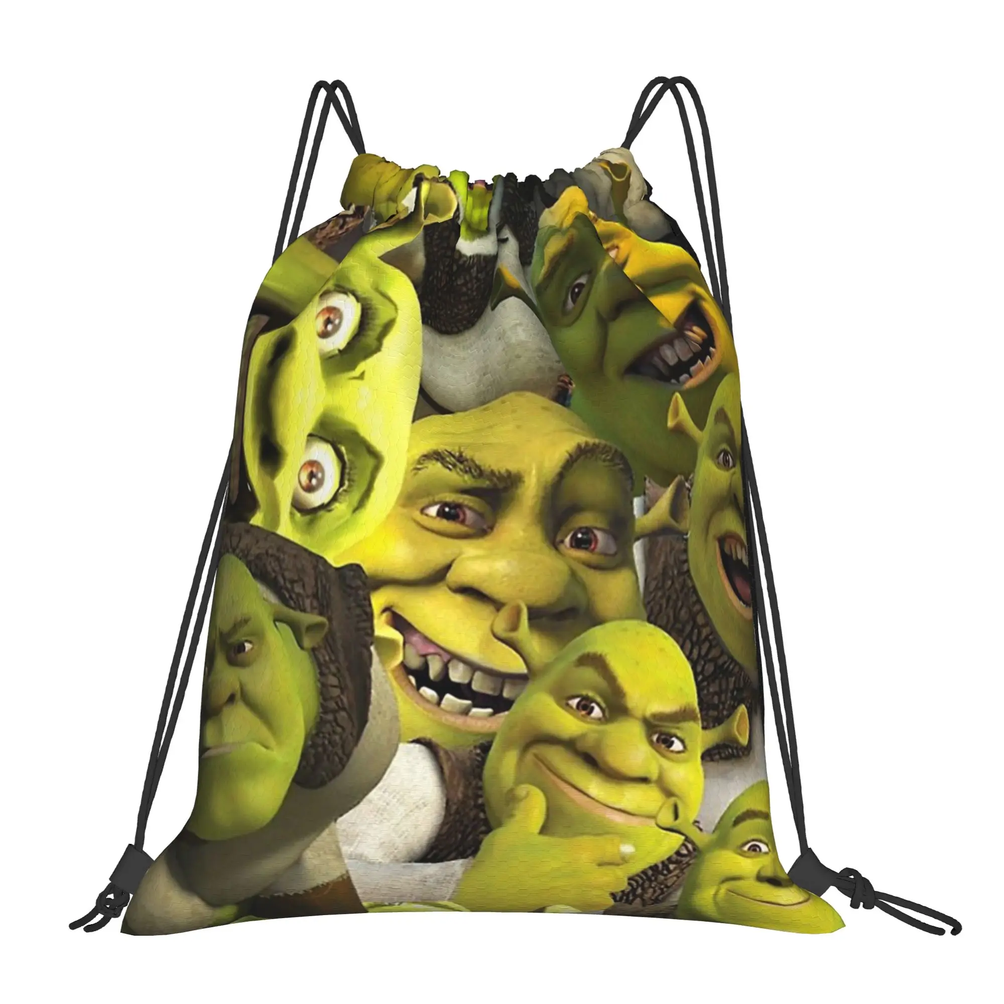Shreks Collage Backpack Drawstring Soccer Bags Gym Bag Water Resistant  String Sackpack for Working Out 36cm (W) x 43cm (H)