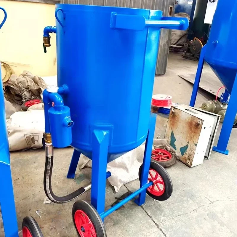 

Rust Remove High Pressure Wet Mobile Sandblaster Pot Manual Sand Blasting Machine Tank Dry Wet Sandblasting Dustless Polishing