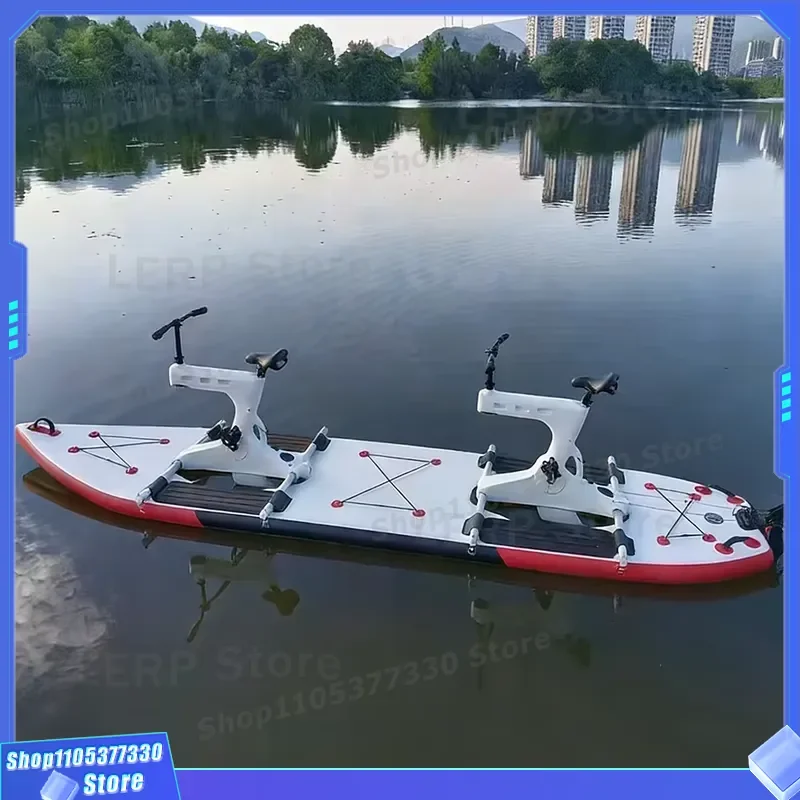 2025 Upgraded 2 Person Inflatable Water Bike Commercial Rental Two Seat Floating Bicycle Factory Direct Price for Lake Beach