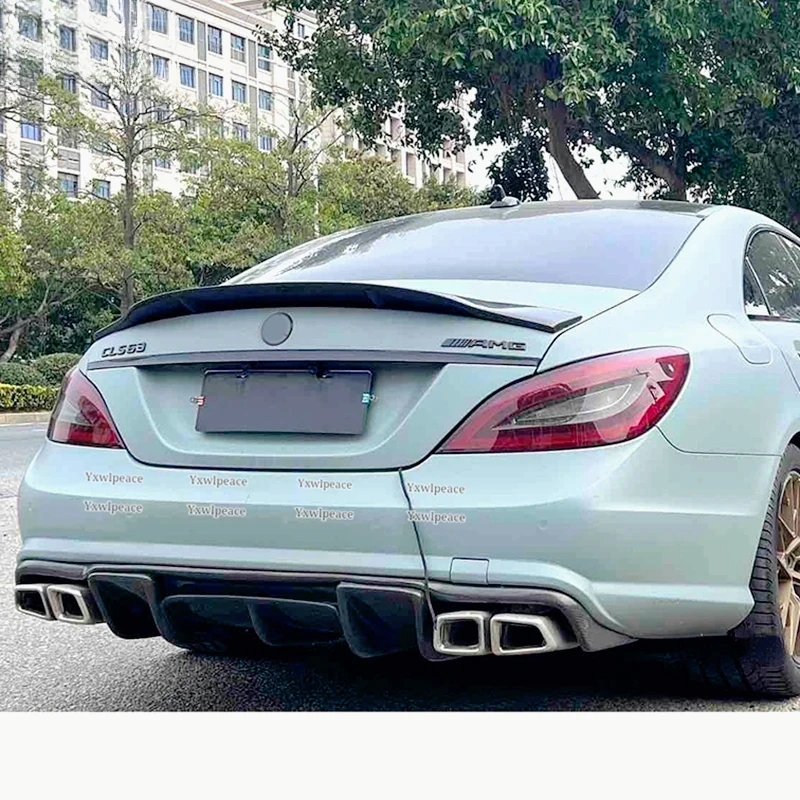 For Mercedes Benz CLS Class W218 CLS 260 300 350 400 CLS63 AMG Spoiler R Style Carbon Fiber Rear Trunk Spoiler Wing 2011-2017