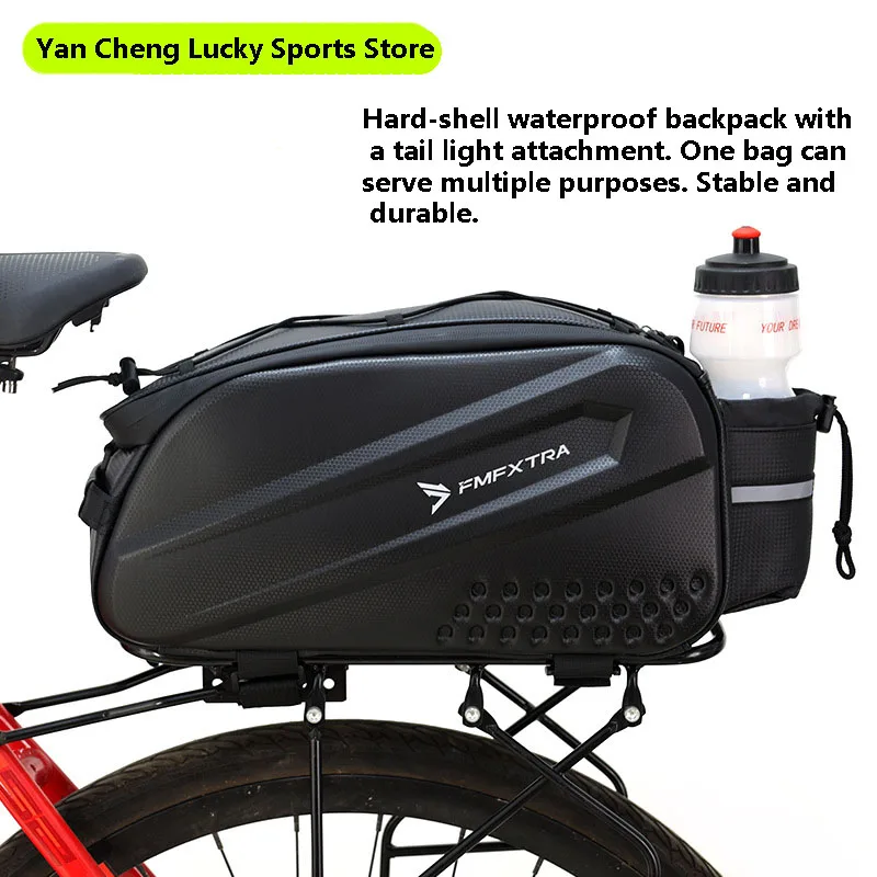 

14L Bicycle Tail Bag Hard-shell Waterproof Bike Rear Bag Large Capacity for Long Distance Riding Multi-functional Storing Bag