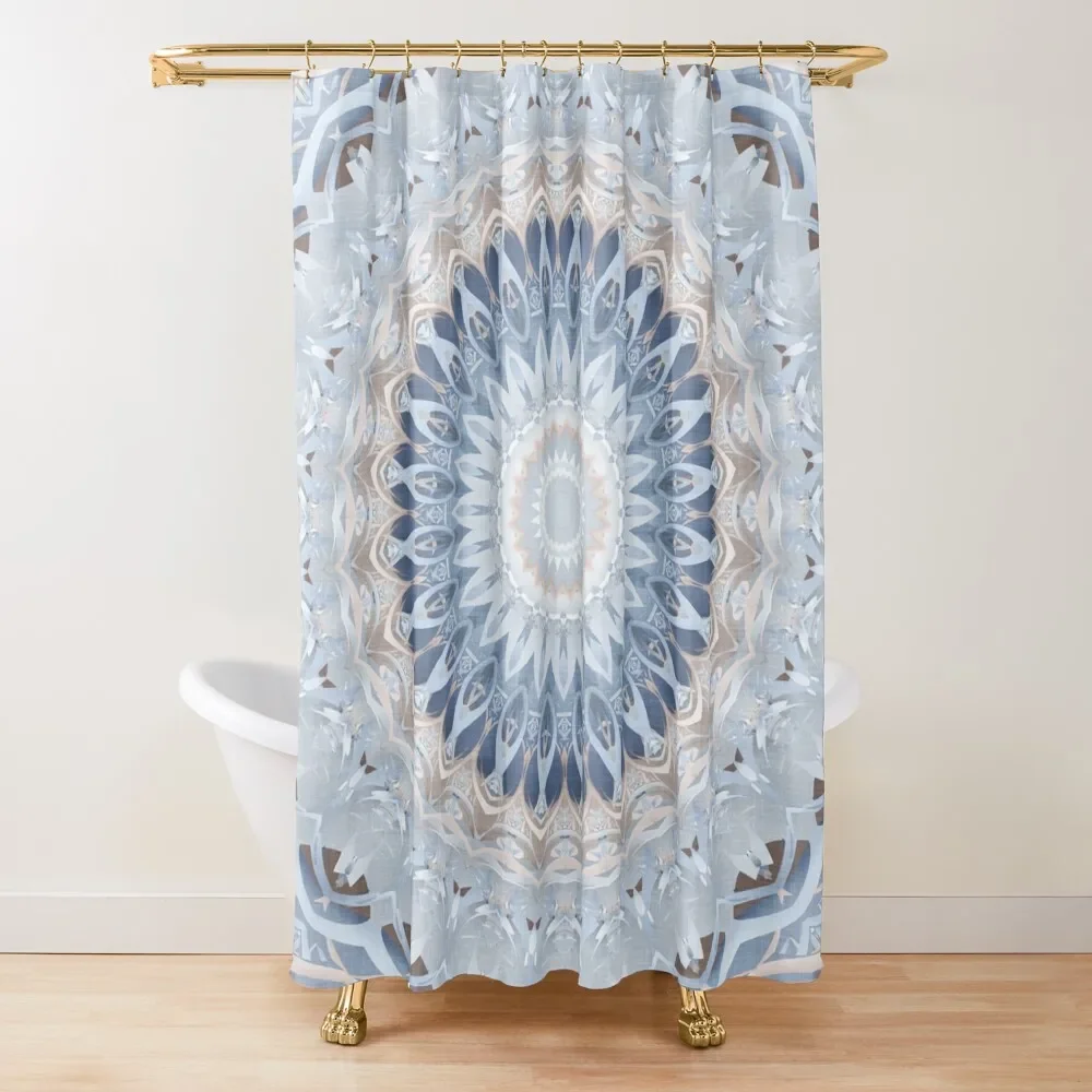 

Serenity Mandala in Blue, White & Ivory Shower Curtain Shower For Bathrooms Curtain