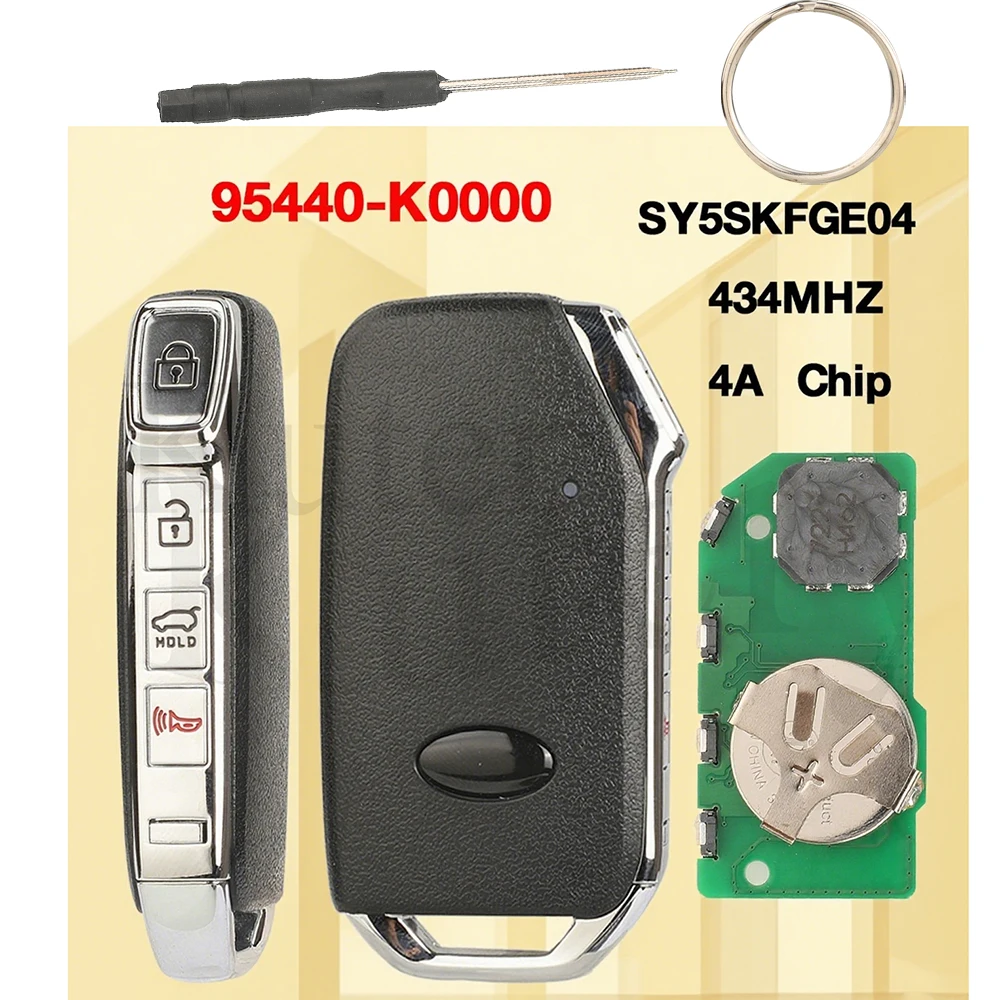 

jingyuqin 433 МГц 95440-K0000 4A NCF29A1MChip Smart Keyless для Kia Soul 2019 2020 2021, автомобильный ключ-пульт SY5FKFGE04, подарок