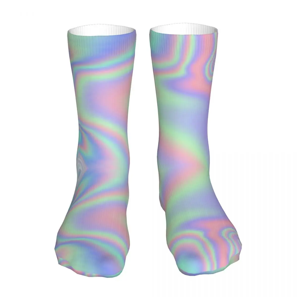 Happy Funny Socks Men's Women's Casual Holographic Psychedelic Vaporwave Tie Dye Socks Skateboard Stockings Summer Autumn Winter