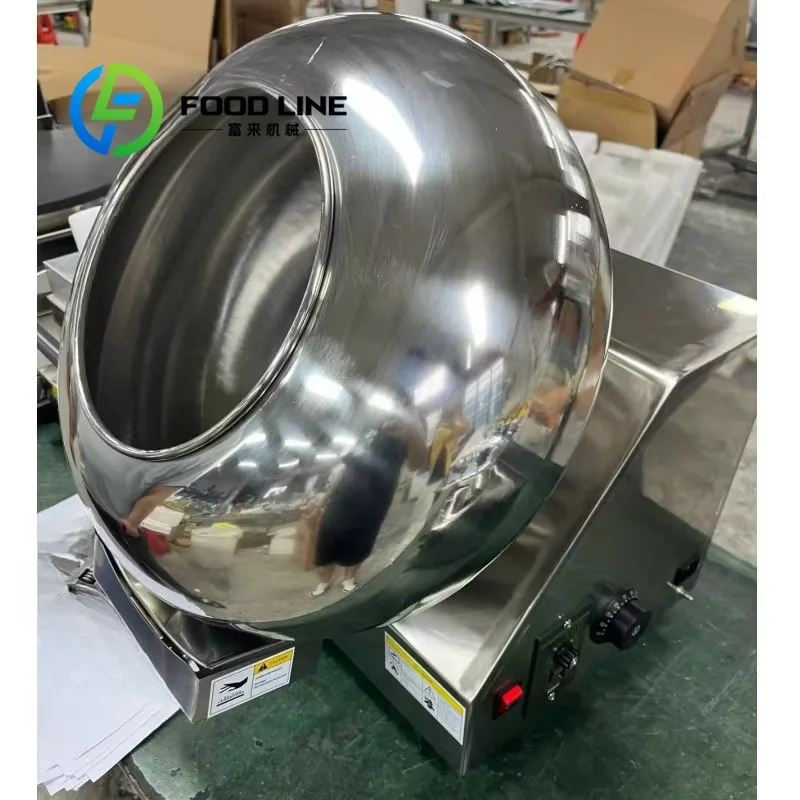 Bubble Gum peanuts Chocolate Beans Coating Pan Coffee Candy Color Coating Machine Gummy Oil Wax Polish Pan