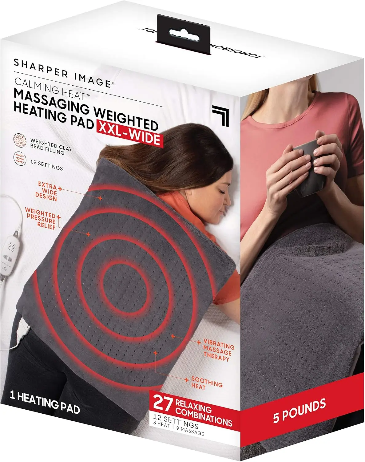 Oversized Weighted Heating Pad Vibrating Massager Calming Heat Shut Off Holiday Gift