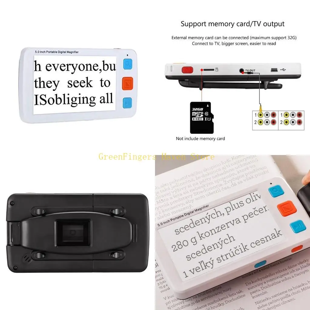 F68D LCD Low Video Magnifier Reading Magnifier Electronic Reading Aid Handheld