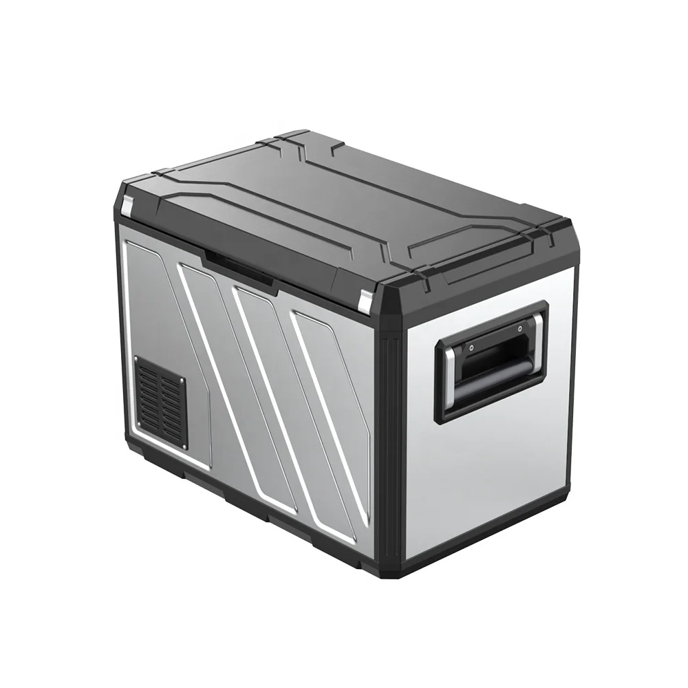 

ANTUNCLE 70L Metal Car Fridge with Battery Portable Refrigerator Go Outdoors Solar Power