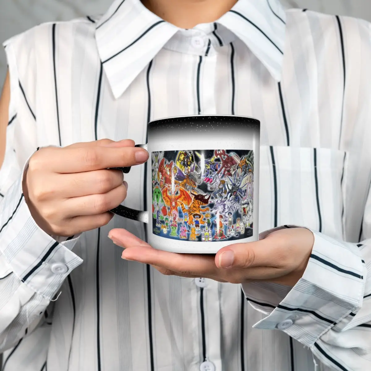 Anime Digimon Cartoon (11) Mug Funny Ceramic Coffee Cups Tea Mugs Milk Cup Drinkware Gift for Woman Man