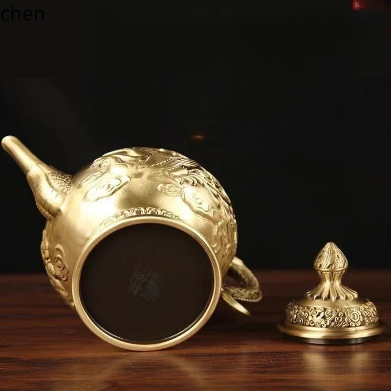 

X5-15 brass dragon and phoenix decanter - premium court-style dragon and phoenix wine pitcher - decorative ornament