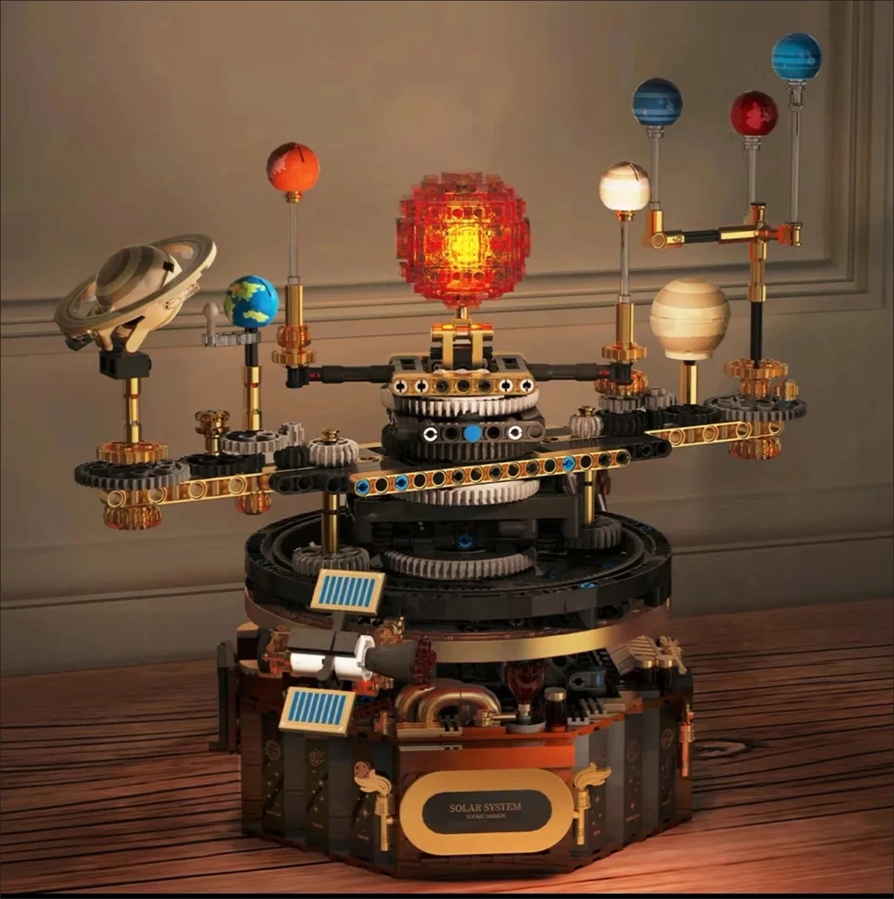 

STEM Electric Rotating Universe Electric Solar System Light Building Blocks Sun Earth Model Space Science Education DIY Kid Toy