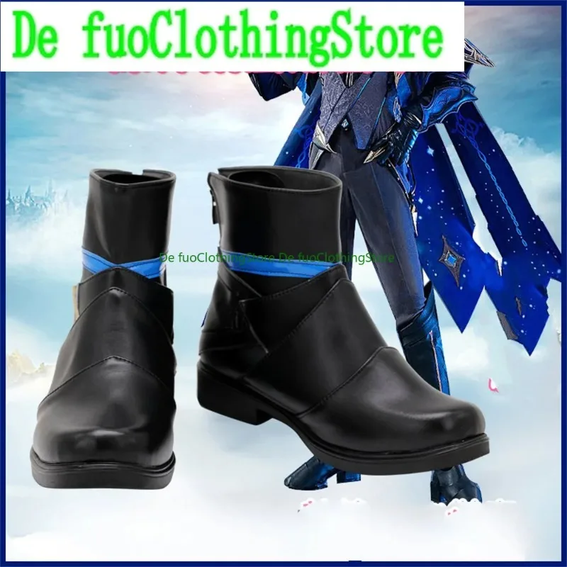 Defuo Genshin Impact Dainsleif Scarpe Cosplay Stivali Gioco Anime Gioco di ruolo Puntelli per feste di Halloween Scarpe Stivali