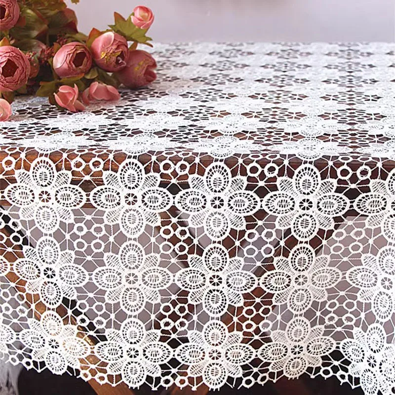 Hollow lace cotton flower Embroidery table cloth cover wedding tablecloth kitchen Christmas Table decoration and accessories