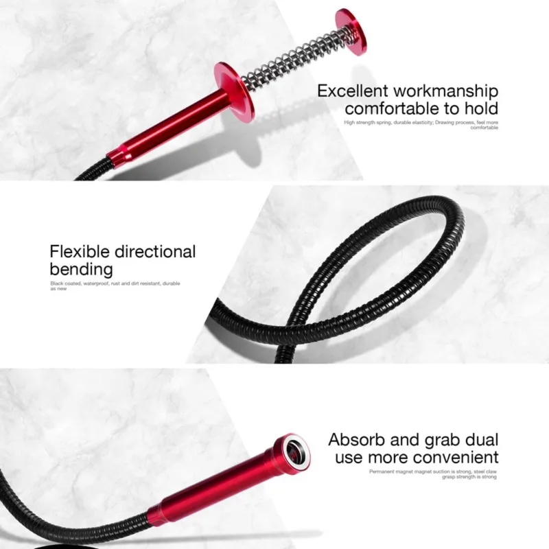 Bendable Flexible Magnetic Pickup Tool,Four Claw Grabber Design, Perfect For Accurate Pick Up In Narrow Spaces