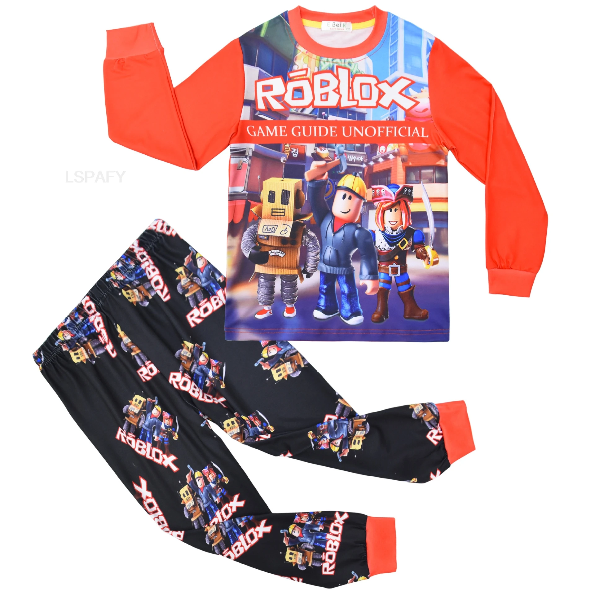 لعبة ROBLOX طقم بيجامات للأطفال ربيع الخريف بنطال بأكمام طويلة بنين بنات مطبوعة قطعتين ملابس منزلية مجموعة ملابس خاصة