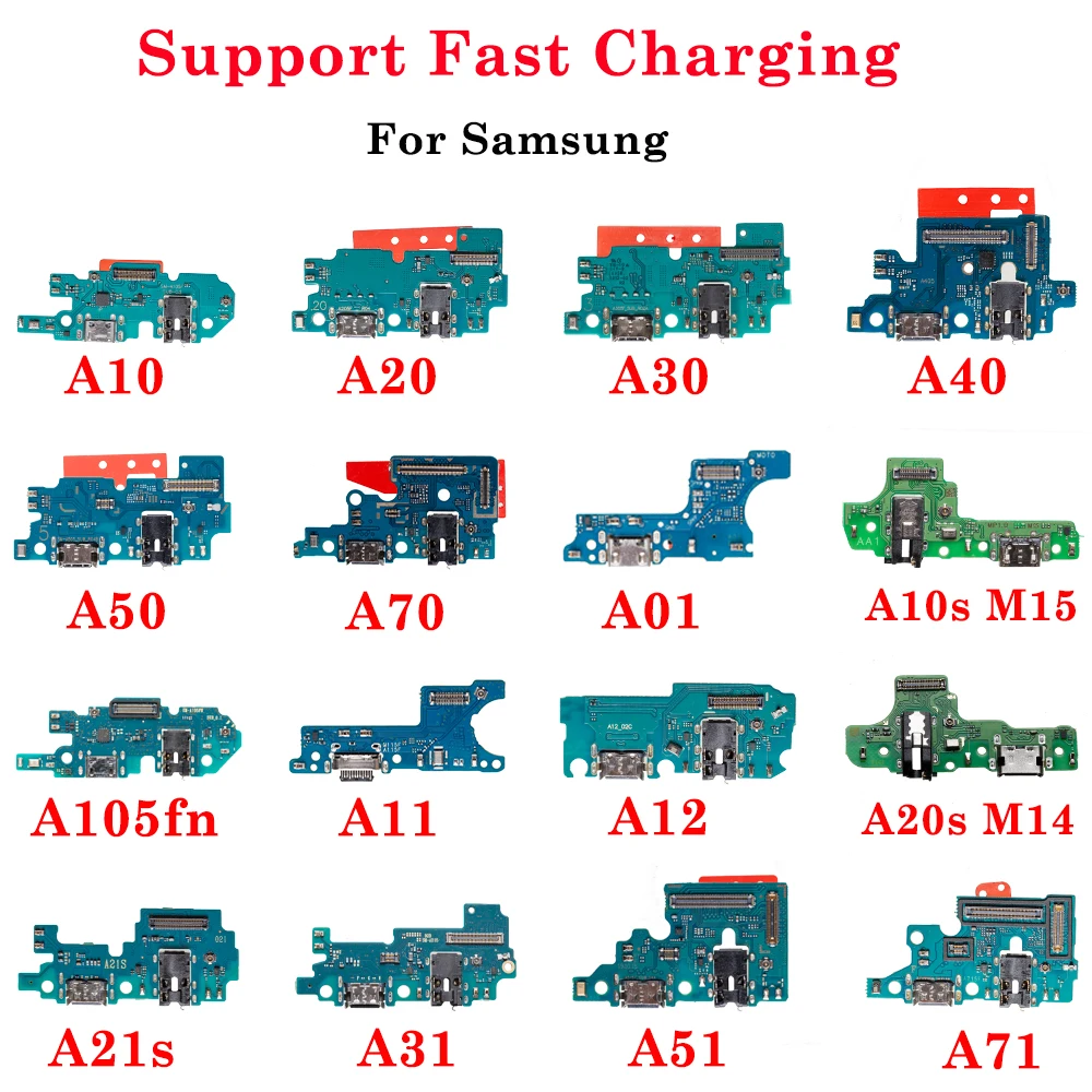 USB Charger Dock Connector Board Charging Port Flex For Samsung A10 A20 A30 A40 A50 A70 A11 A12 A31 A51 A71 A20S A21S A01 A105F