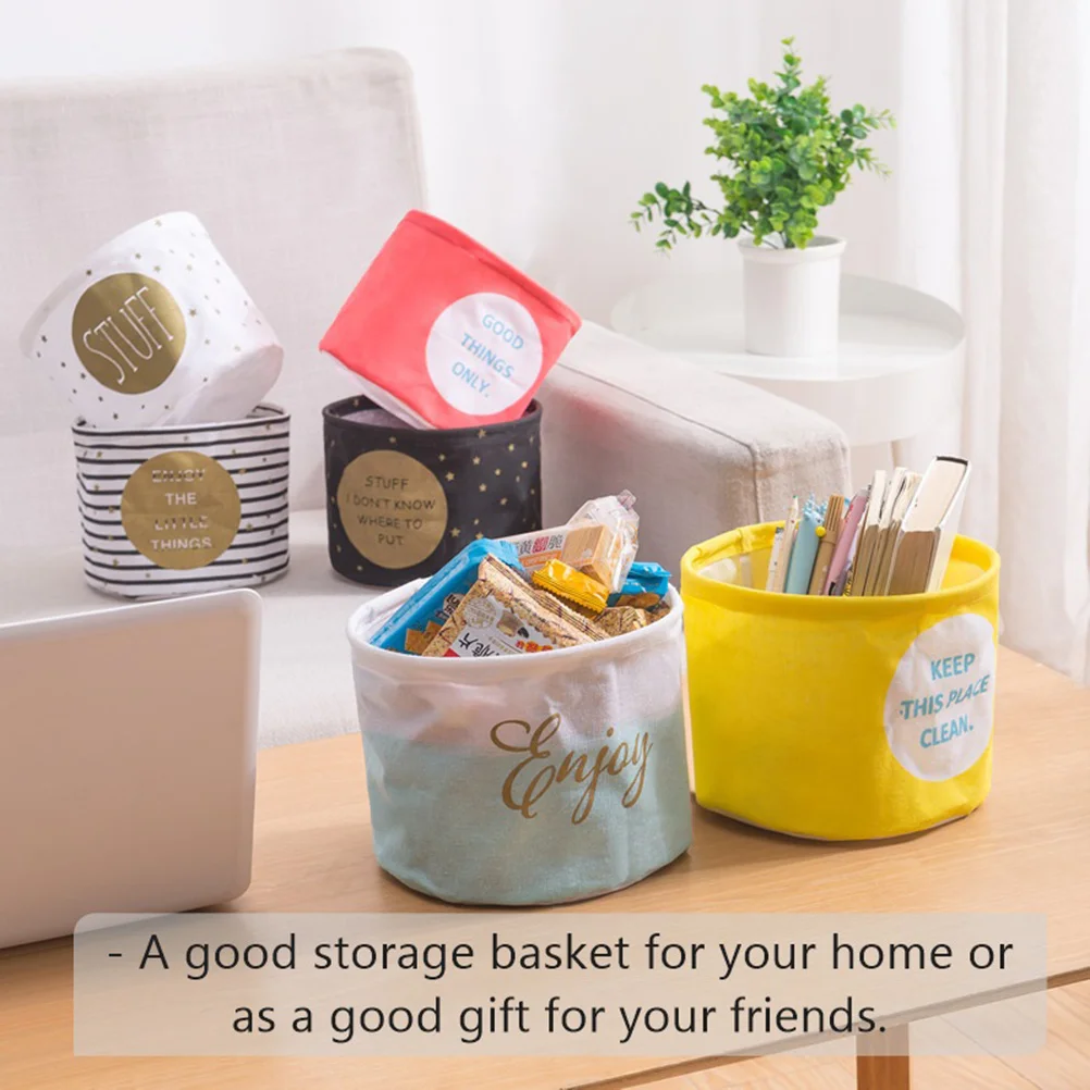 

1Pcs Desktop Cotton Storage Basket Foldable Fabric Organizer Large Capacity Storage Bin for Home Cotton Basket