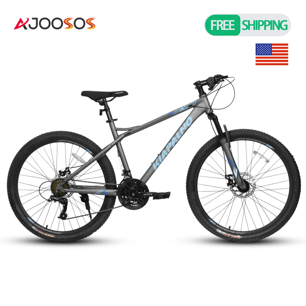

26-дюймовый горный велосипед для взрослых и подростков, рама из высокоуглеродистой стали, 21 скорость, двойные дисковые тормоза, шины 26x2,125, велосипед 250 фунтов