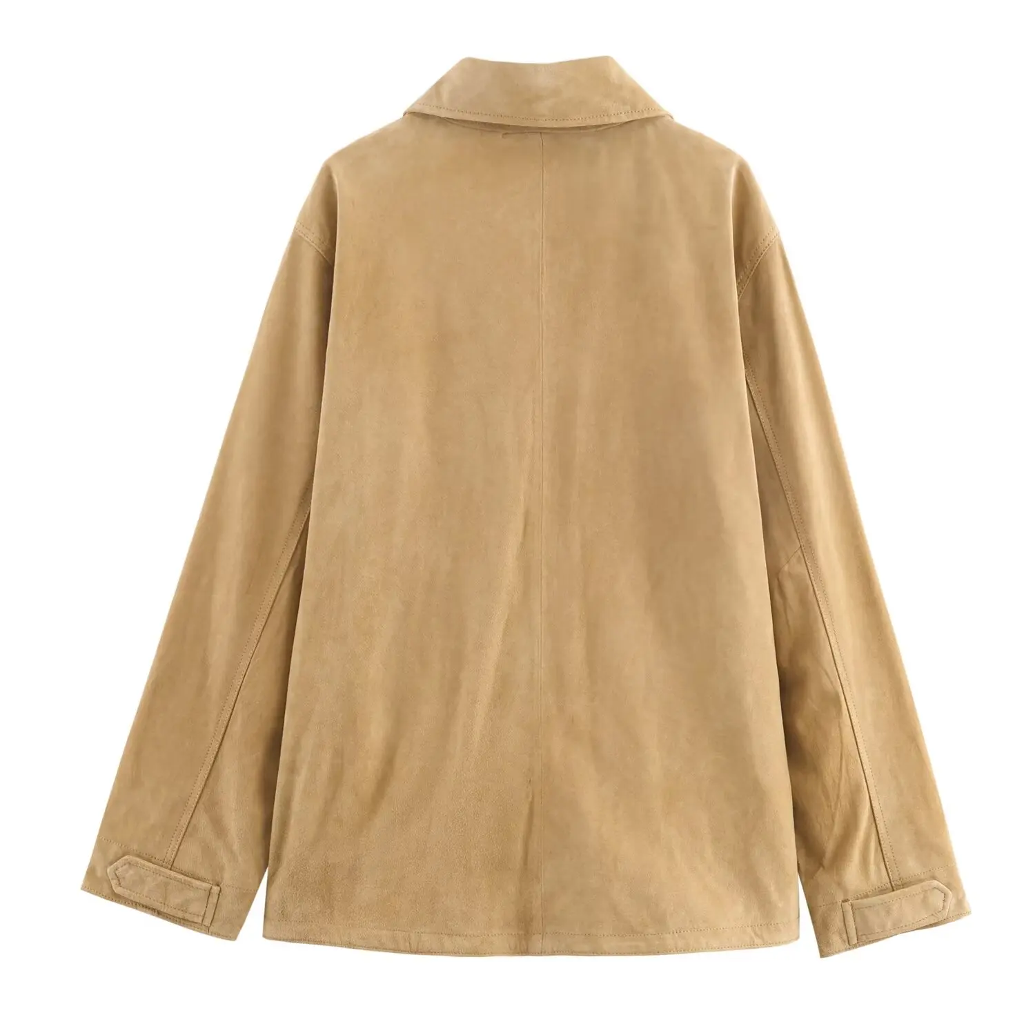 패셔너블 벨벳 가죽 재킷 여성용 가을 신상품 JNLEAOG 43470 폴리에스터 롱 슬리브 보온 플랩 디자인