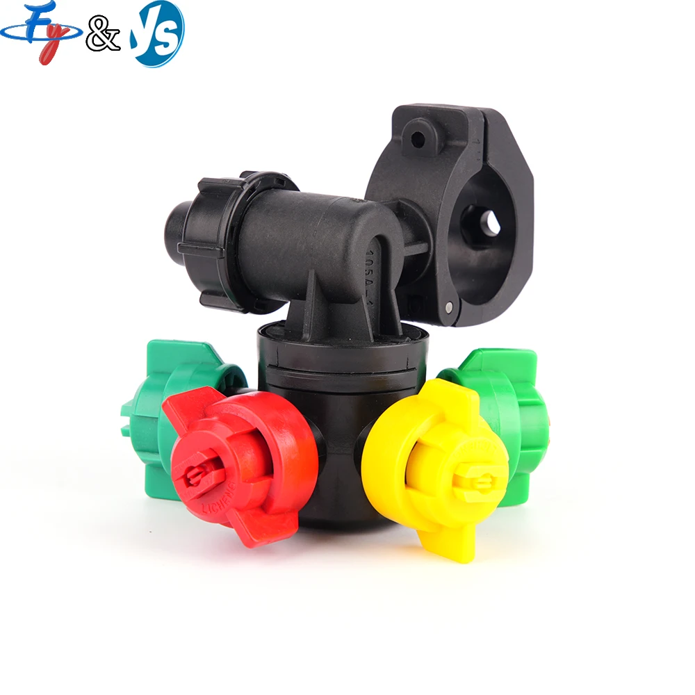 5 Head Agricultural Spray Nozzle Body Assembly Anti-Drip Fan Nozzle for Boom Sprayer 3 Nozzle Holder