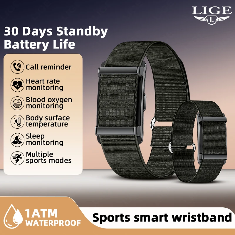 

LIGE 2026 Smart Watch Men Women Heart Rate Blood Pressure Monitor Pedometer Waterproof Sports Bracelet Fitness Tracker Smartband