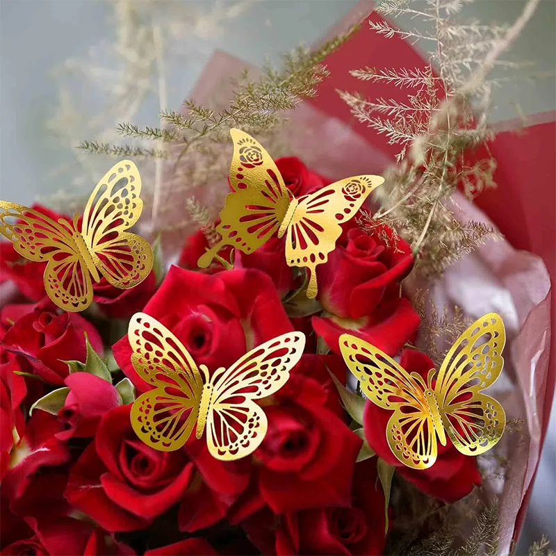 12/24Pcs Fashion 3D Butterfly Creative DIY Wall Sticker Modern Wall Art Home Bedroom Room Decorative Butterflies DIY Gift