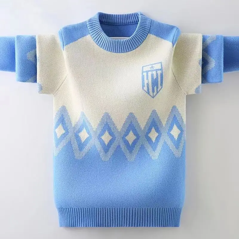 Autumn and Winter Casual Sweaters Men Round Neck Collar Knitted Pullovers Male Loose Sweater Baby Boy Sweater Kids Clothes Girls