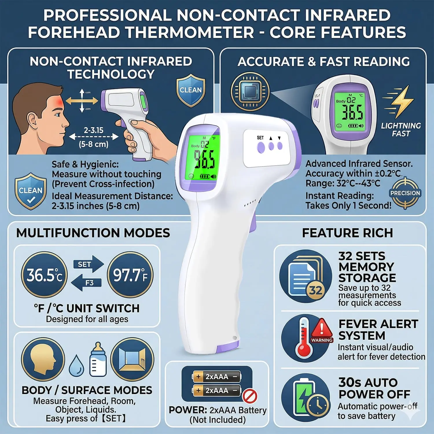 Children’s Non-Contact Infrared Forehead Thermometer
