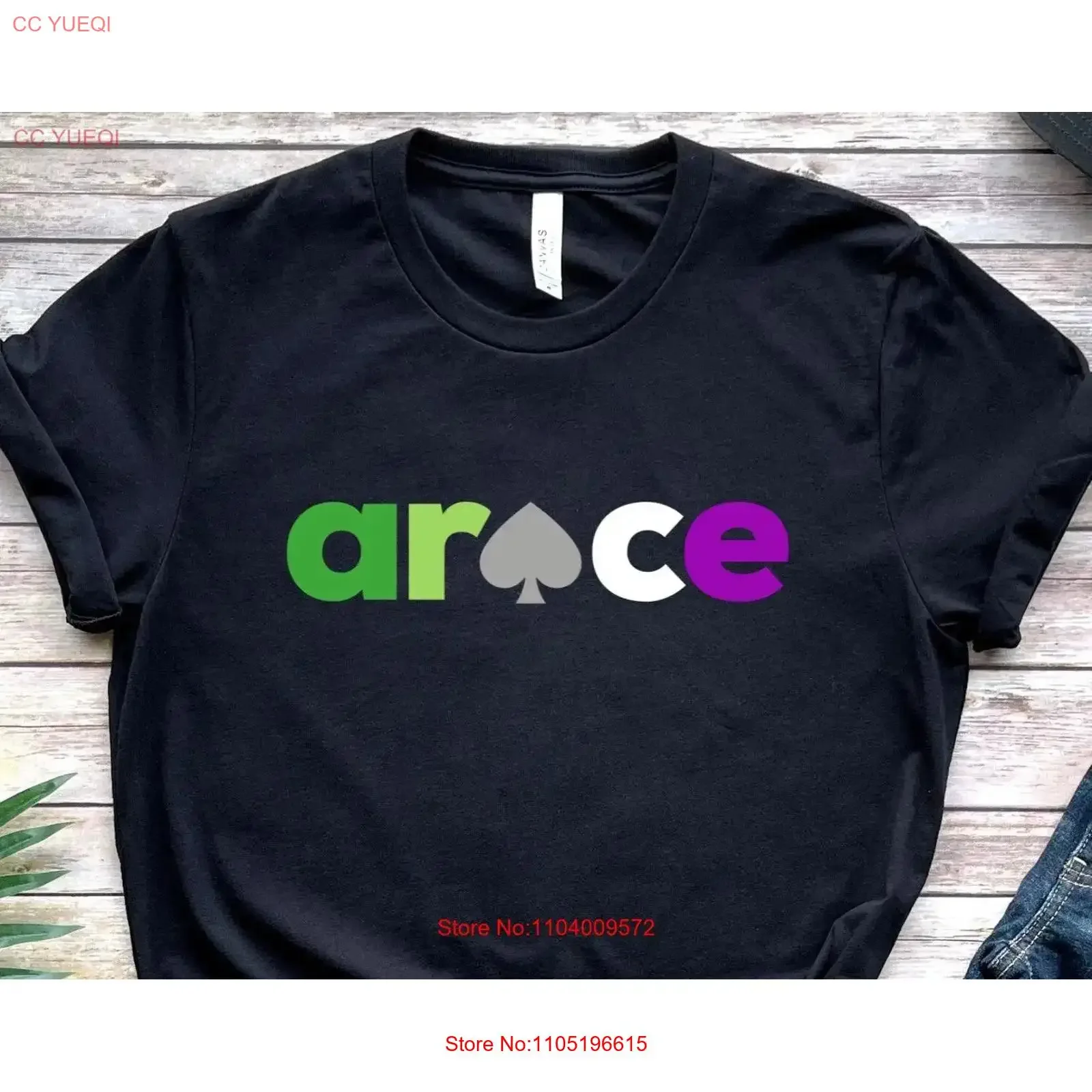 Aroace Spade T Shirt Aro Ace Flag Aromantic Asexual Adult Gender Neutral LGBT Subtle Pride Month Discreet LGBTQ Present Unisex