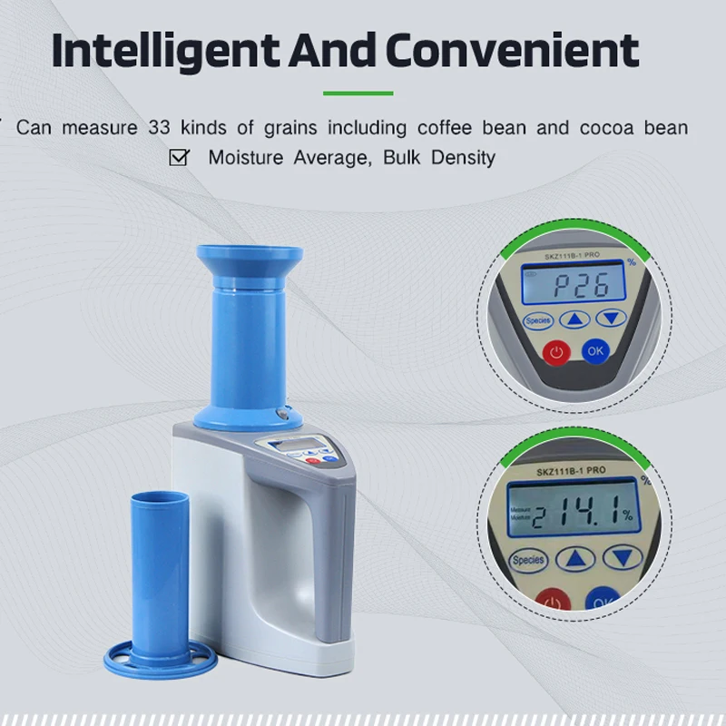 SKZ111B-1 PRO Portable Grain Moisture Meter OEM Customizable 33 Kinds Grain for Agriculture and Grain Processing