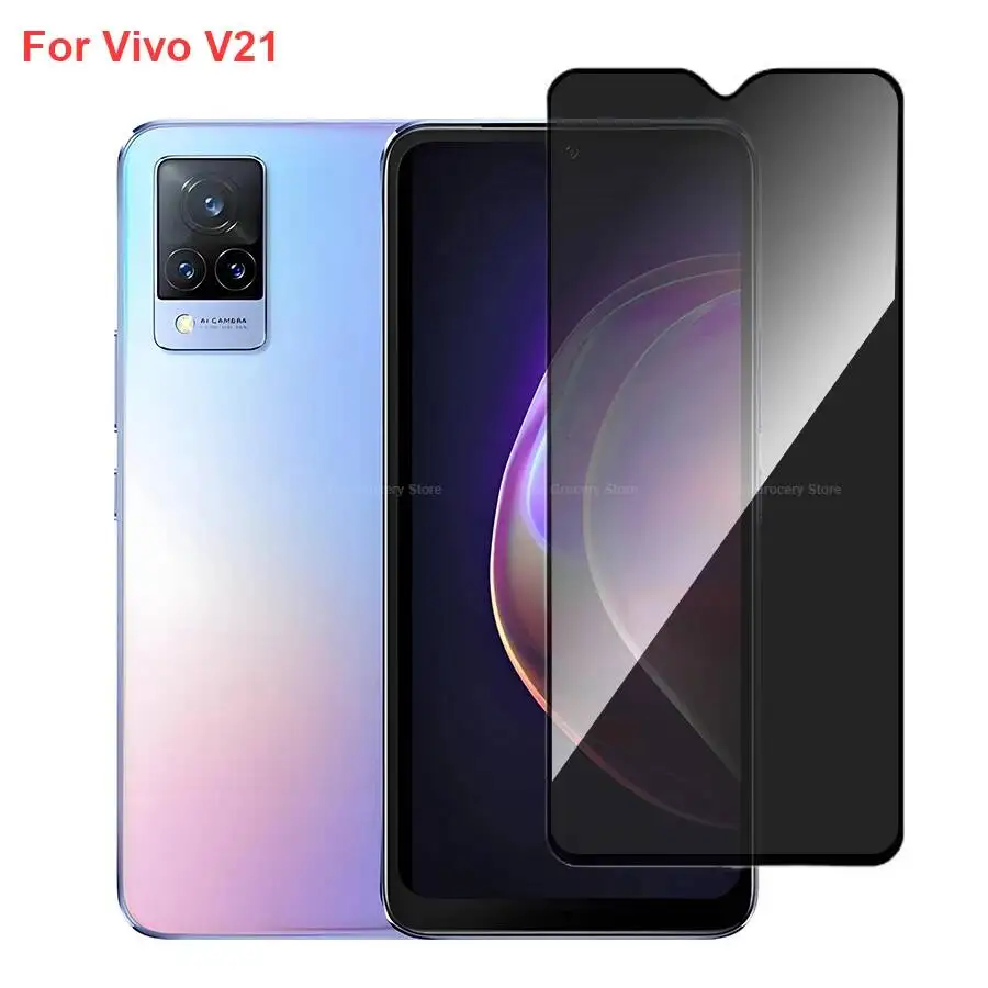 

Vivo V21 V2066 Anti Spy Privacy Tempered Glass Protector Compatible For Vivov21 Full Cover Screen Phone Film