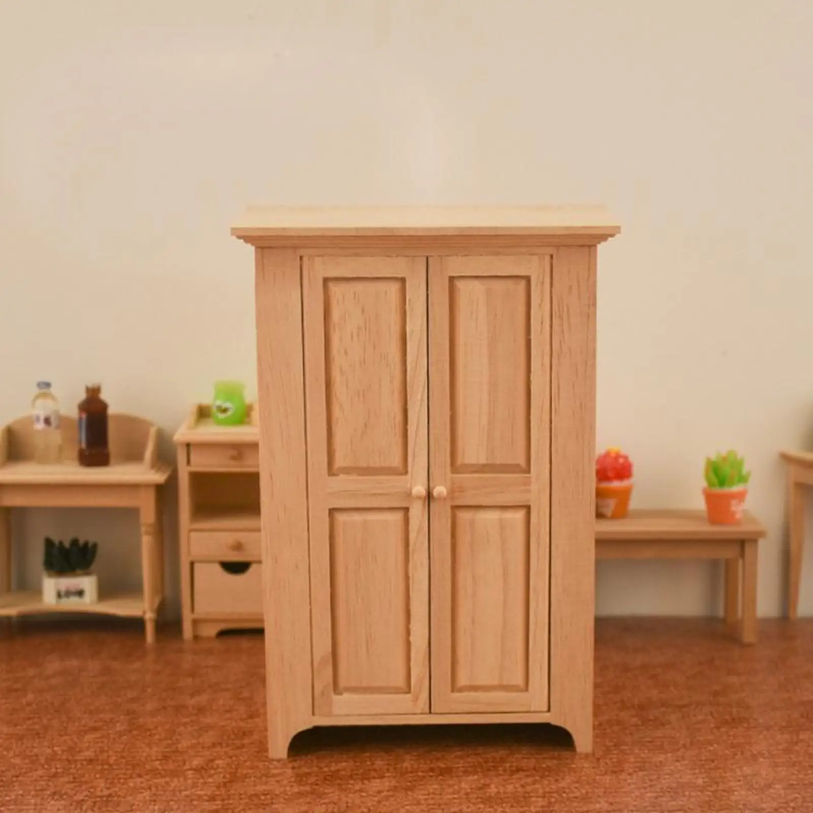 

1:12 масштаб кукольный домик миниатюрная мебель мини-шкаф из дуба игрушечная спальня