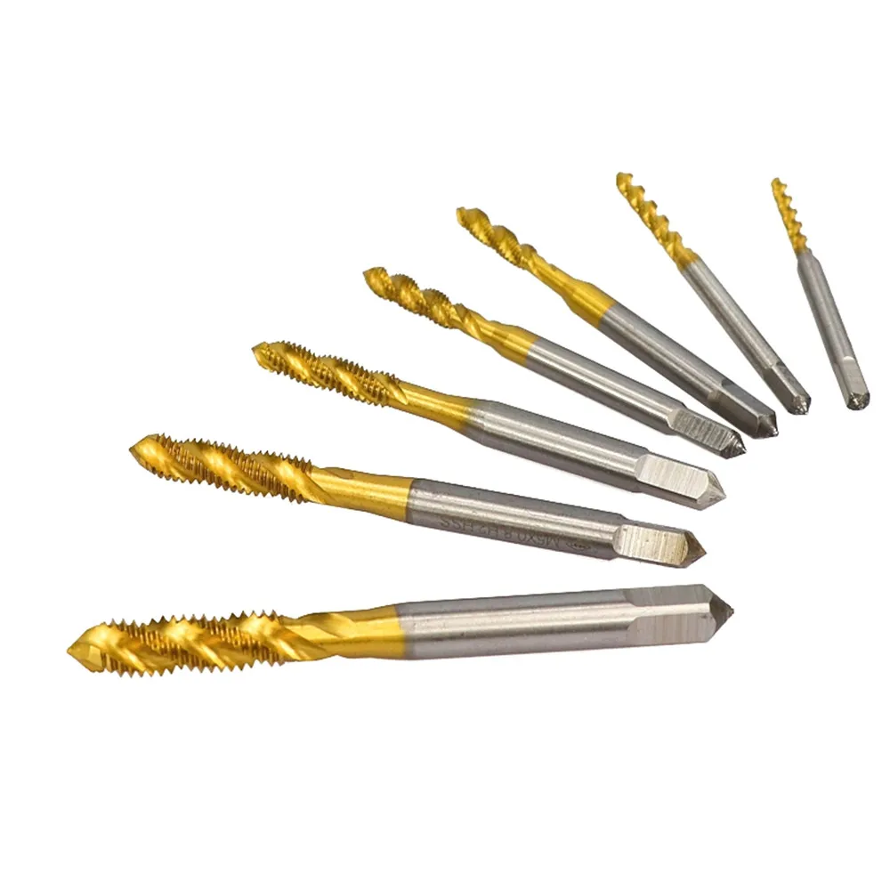 M3 3PCS M4 12PCS Hss Titanium Steel Screw Tap Coated Metric Spiral Thread
