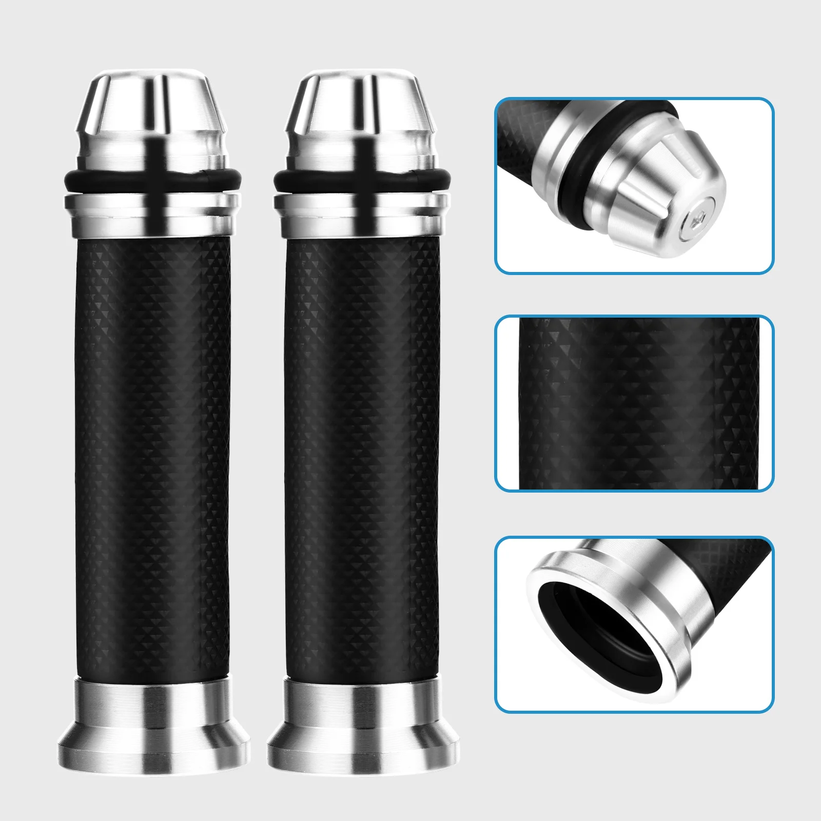 

Motorcycle Anti-slip Hand Grips Handlebar Aluminum Alloy 22mm Durable Flexible Rubber grips motorcycle accessories throttle