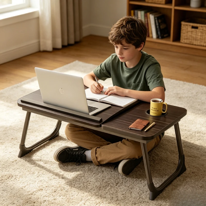 

Foldable Lifting Bed Computer Desk, Portable Lazy Laptop Study Writing Table for Student Dorm, Bedroom & Home Office