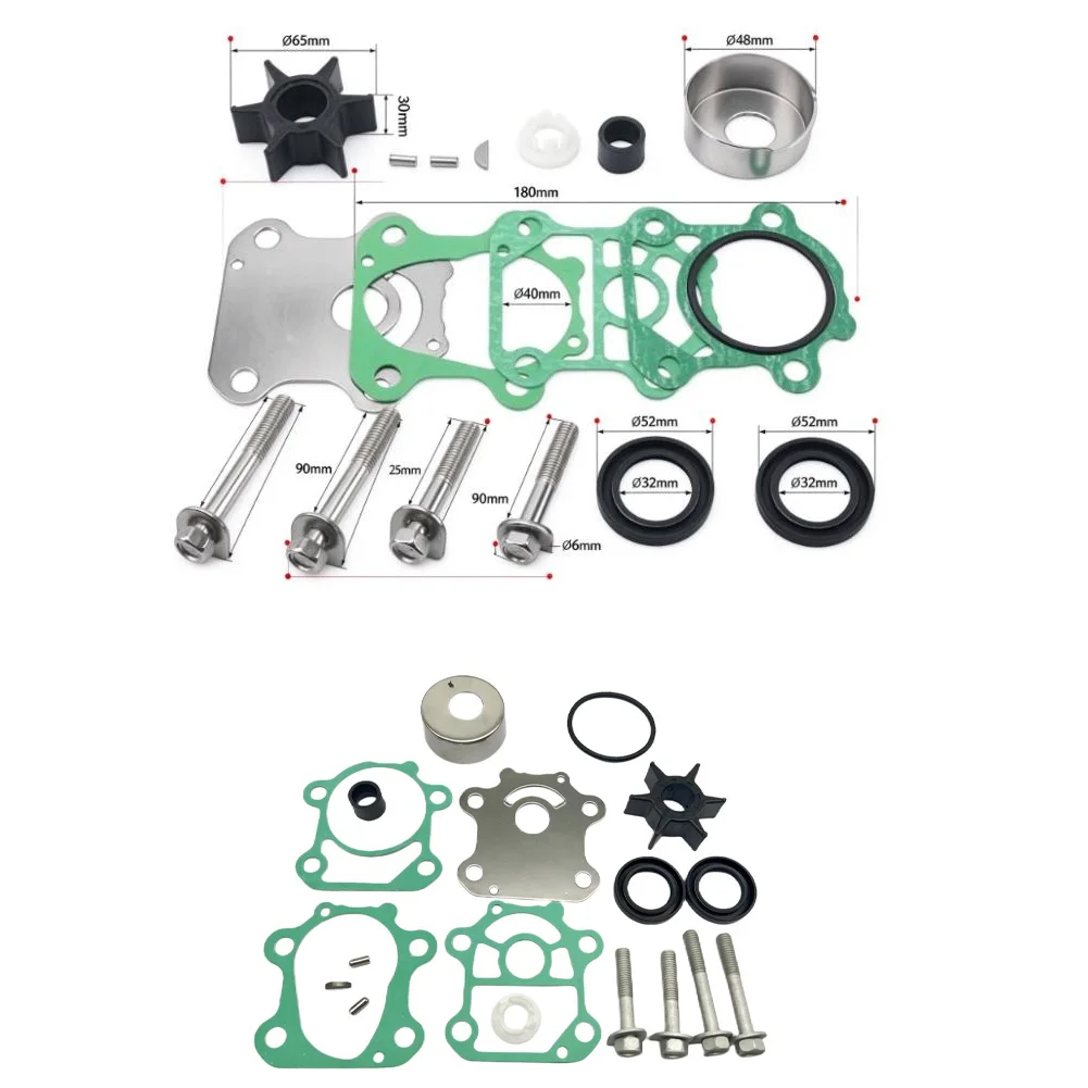 Stainless Steel Water Pump Impeller Kit for Outboard Engines 70HP 90HP 115HP 150HP 200HP 250HP 300HP Marine Use