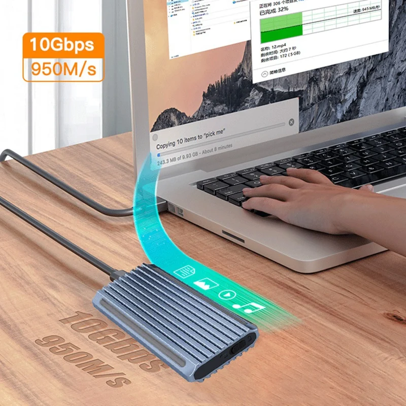 Корпус для SSD типа C, USB, 10 Гбит/с