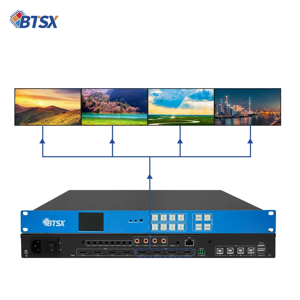 Bitvisus MD404Ma 2*2 1*4 1*2 1*3 Video Wall Display 4K Multi-Screen Video Wall Processor 4*1 3*1Video Wall Switchers