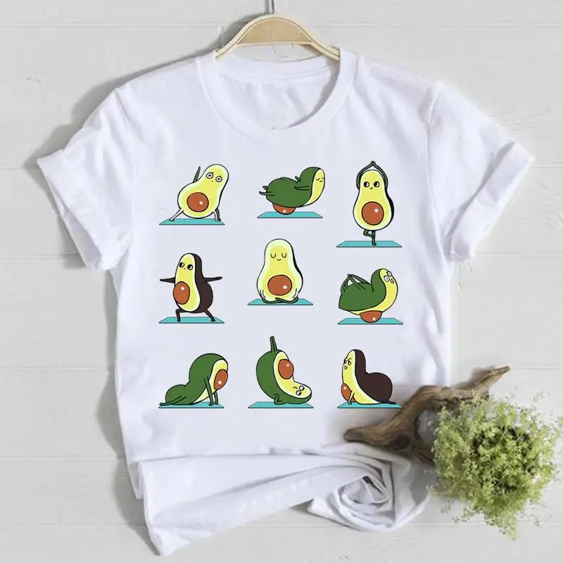 Short Sleeve Casual Tee Top Avocado Sweet Trend Style Shirt Lady Clothes Fashion Tshirt Summer Female T Women Graphic T-shirts