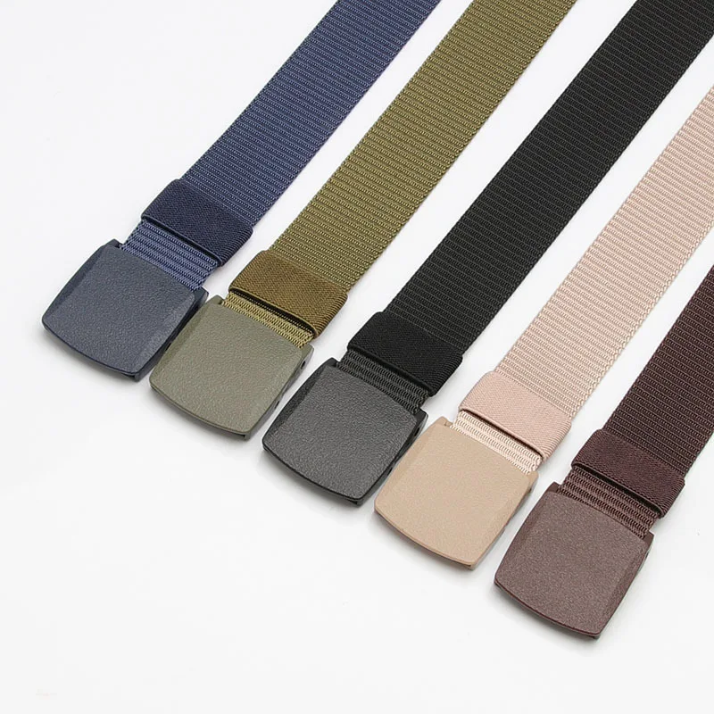 120cm Automatic Plastic Buckle Men Female Military NylonBelt Outdoor Hunting Multifunctional Tactical Canvas Belt High Quality