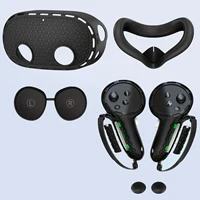 Juego de fundas protectoras de silicona VR 6 en 1 para Meta Oculus Quest 3S, cubierta facial, empuñadura de controlador, cubierta de carcasa, cubierta de lente, rocker ca