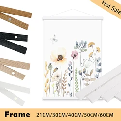 White Magnetic Wooden Poster Hanger Frame Teak Pine for Photos Pictures Canvas Prints Artwork Maps Living Room Home Wall Decor