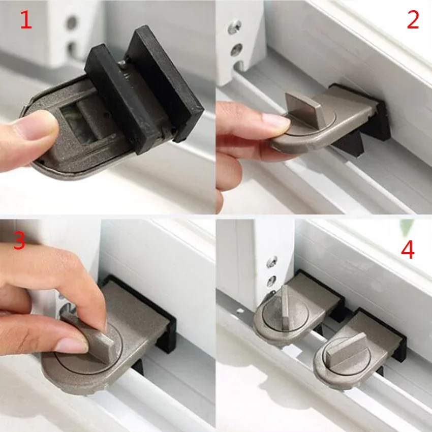 Sliding Sash Stopper Cabinet Locks Straps Doors Security Anti-theft lock Window Sliding Door Baby Kids Child Safety Doors Lock images - 6