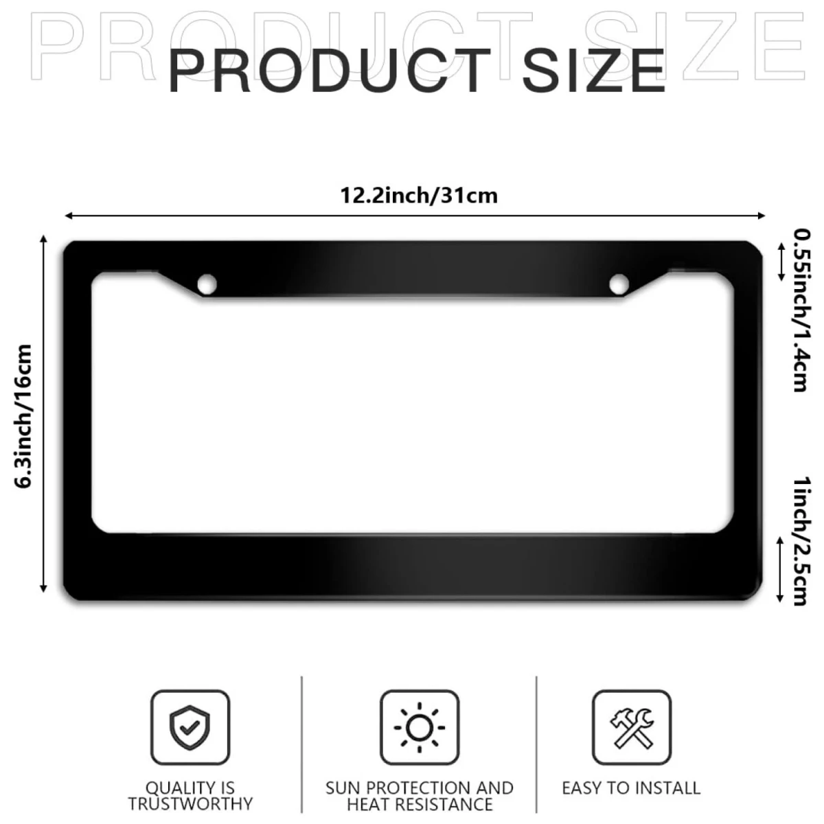 American license plate holder - US standard license plate holder - Plastic round hole - Black - US standard license plate holder
