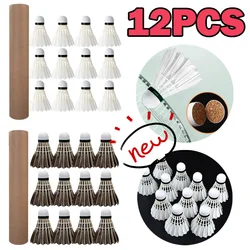 Professional Badminton Shuttlecock White Goose Feather Flying Stability Durable Feather Shuttlecock Outdoor Training Accessories