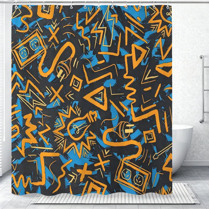 180x180cm Polyester Shower Curtain,Easy Hanging,Easy to Install,Durable,Eat Sleep Game Repeat Print,Bathroom Decor for Gamers