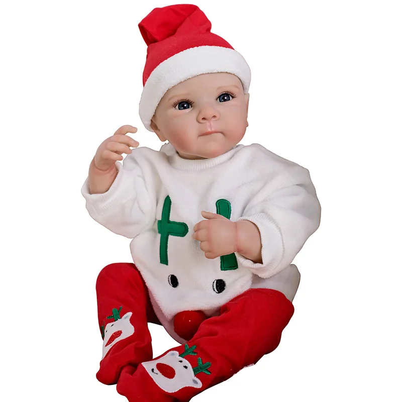 19inch 48cm Full Body Bettie in Christmas Outfit Lifelike Real Newborn Baby Doll Hand-Detailed Paint Hair